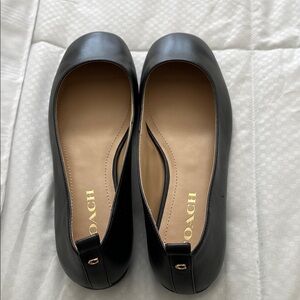 Coach Black Leather Ballet Flats